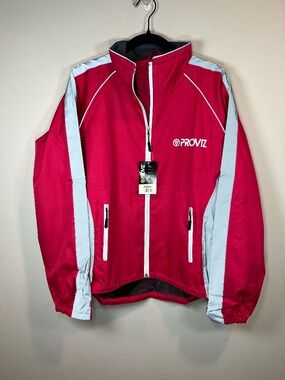 Proviz Nightrider Reflective Waterproof Cycling Jacket Red Pockets Bike NEW Sz 6